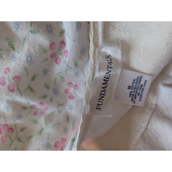 Vintage Floral Short Sleeve Nightgown Fundamentals Size M Pink & Blue Flowers - Picture 5 of 8